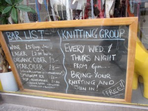I Knit London Bar Menu