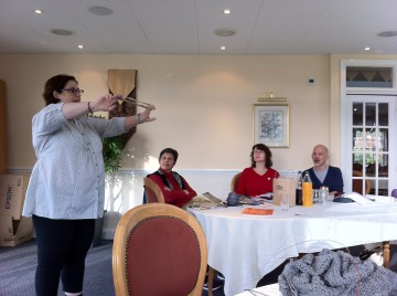 Amy with a Blue Moon Silk Hankie